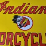Vintage Indian Motorcycles Sign – Parts Dealership Service Porcelain Gas Sign - Image 12