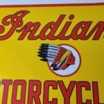 Vintage Indian Motorcycles Sign – Parts Dealership Service Porcelain Gas Sign - Image 3