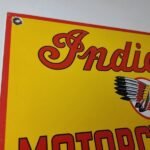 Vintage Indian Motorcycles Sign – Parts Dealership Service Porcelain Gas Sign - Image 5
