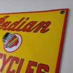 Vintage Indian Motorcycles Sign – Parts Dealership Service Porcelain Gas Sign - Image 8
