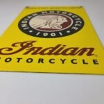 Vintage Indian Motorcycles Sign – Parts Dealership Service Porcelain Gas Sign - Image 11
