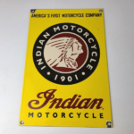 Vintage Indian Motorcycles Sign – Parts Dealership Service Porcelain Gas Sign - Image 12