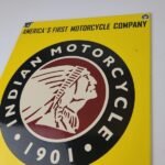 Vintage Indian Motorcycles Sign – Parts Dealership Service Porcelain Gas Sign - Image 8
