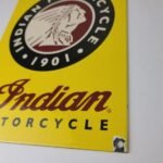 Vintage Indian Motorcycles Sign – Parts Dealership Service Porcelain Gas Sign - Image 10