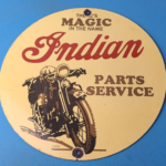 Vintage Indian Motorcycles Sign – Porcelain Gas Pump Parts & Service Sign