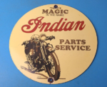 Vintage Indian Motorcycles Sign – Porcelain Gas Pump Parts & Service Sign - Image 2