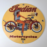 Vintage Indian Motorcycles Sign – Porcelain Gas Pump Service Station Sign - Image 12