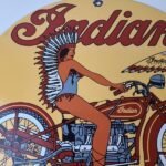 Vintage Indian Motorcycles Sign – Porcelain Gas Pump Service Station Sign - Image 3