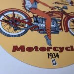 Vintage Indian Motorcycles Sign – Porcelain Gas Pump Service Station Sign - Image 7