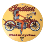 Vintage Indian Motorcycles Sign – Porcelain Gas Pump Service Station Sign - Image 2