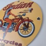 Vintage Indian Motorcycles Sign – Porcelain Gas Pump Service Station Sign - Image 9