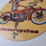 Vintage Indian Motorcycles Sign – Porcelain Gas Pump Service Station Sign - Image 10