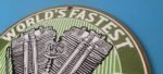 Vintage Indian Sign – Porcelain World's Fastest Motorcycle Gas Station Sign - Image 8