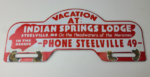 Vintage Indian Spring Lodge License Plate Topper – Sign Ad on Automobile Topper - Image 11