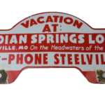 Vintage Indian Spring Lodge License Plate Topper – Sign Ad on Automobile Topper