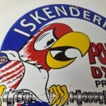 Vintage Iskenderian Racing Cams Porcelain Sign – Mod Rod Auto Gas Pump Shop Sign - Image 5