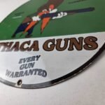 Vintage Ithaca Guns Hunter Porcelain Signs – Hammerless Every Gun Warranted Sign - Image 13