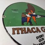 Vintage Ithaca Guns Hunter Porcelain Signs – Hammerless Every Gun Warranted Sign - Image 5