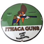Vintage Ithaca Guns Hunter Porcelain Signs – Hammerless Every Gun Warranted Sign - Image 2