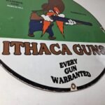 Vintage Ithaca Guns Hunter Porcelain Signs – Hammerless Every Gun Warranted Sign - Image 10