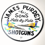 Vintage James Purdey Sign – Hunting Firearm Makers Shot Gun Ad Porcelain Sign