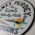 Vintage James Purdey Sign – Hunting Firearm Makers Shot Gun Ad Porcelain Sign - Image 8