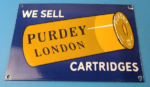 Vintage James Purdey Sign – Hunting Firearm Makers Shot Gun Gas Porcelain Sign - Image 2