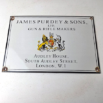 Vintage James Purdey Sign – Hunting Gun Firearm Makers Shot Gas Porcelain Sign - Image 15