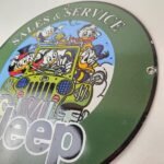 Vintage Jeep Porcelain Sign – Garage Shop Gas Service Station Pump Plate Sign - Image 13