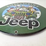 Vintage Jeep Porcelain Sign – Garage Shop Gas Service Station Pump Plate Sign - Image 10