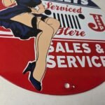 Vintage Jeep Vehicles Porcelain Sign – Gas Pump Sales Service Sign - Image 11