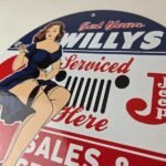 Vintage Jeep Vehicles Porcelain Sign – Gas Pump Sales Service Sign - Image 12