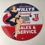 Vintage Jeep Vehicles Porcelain Sign – Gas Pump Sales Service Sign - Image 15