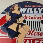 Vintage Jeep Vehicles Porcelain Sign – Gas Pump Sales Service Sign - Image 3