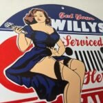 Vintage Jeep Vehicles Porcelain Sign – Gas Pump Sales Service Sign - Image 5