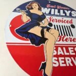 Vintage Jeep Vehicles Porcelain Sign – Gas Pump Sales Service Sign - Image 6