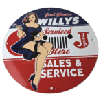Vintage Jeep Vehicles Porcelain Sign – Gas Pump Sales Service Sign - Image 2