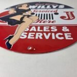 Vintage Jeep Vehicles Porcelain Sign – Gas Pump Sales Service Sign - Image 10