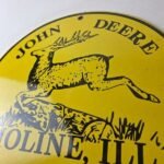 Vintage John Deere Porcelain Farm Sign – Tractor Gas Pump Motor Oil Sign - Image 12