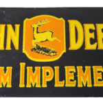 Vintage John Deere Porcelain Sign – Farm Implements Tractor Gas Pump Sign
