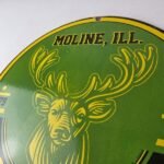 Vintage John Deere Porcelain Sign – Farm Tractor Gas Pump Motor Oil Sign - Image 12