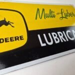 Vintage John Deere Porcelain Sign – Farm Tractor Gas Pump Multi Luber Sign - Image 11