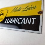 Vintage John Deere Porcelain Sign – Farm Tractor Gas Pump Multi Luber Sign - Image 13