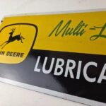Vintage John Deere Porcelain Sign – Farm Tractor Gas Pump Multi Luber Sign - Image 14