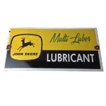 Vintage John Deere Porcelain Sign – Farm Tractor Gas Pump Multi Luber Sign