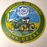 Vintage John Deere Sign – Busch Light Porcelain Farm Tractor Gas Pump Sign - Image 15