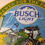 Vintage John Deere Sign – Busch Light Porcelain Farm Tractor Gas Pump Sign - Image 3