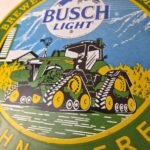 Vintage John Deere Sign – Busch Light Porcelain Farm Tractor Gas Pump Sign - Image 4