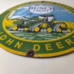 Vintage John Deere Sign – Busch Light Porcelain Farm Tractor Gas Pump Sign - Image 10