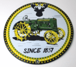 Vintage John Deere Sign – Farm Implements Advertising Gas Porcelain Sign